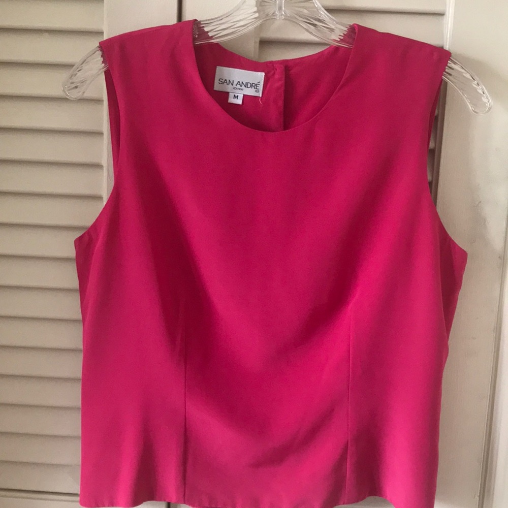 San Andre M sleeveless hot pink ladies blouse 1993